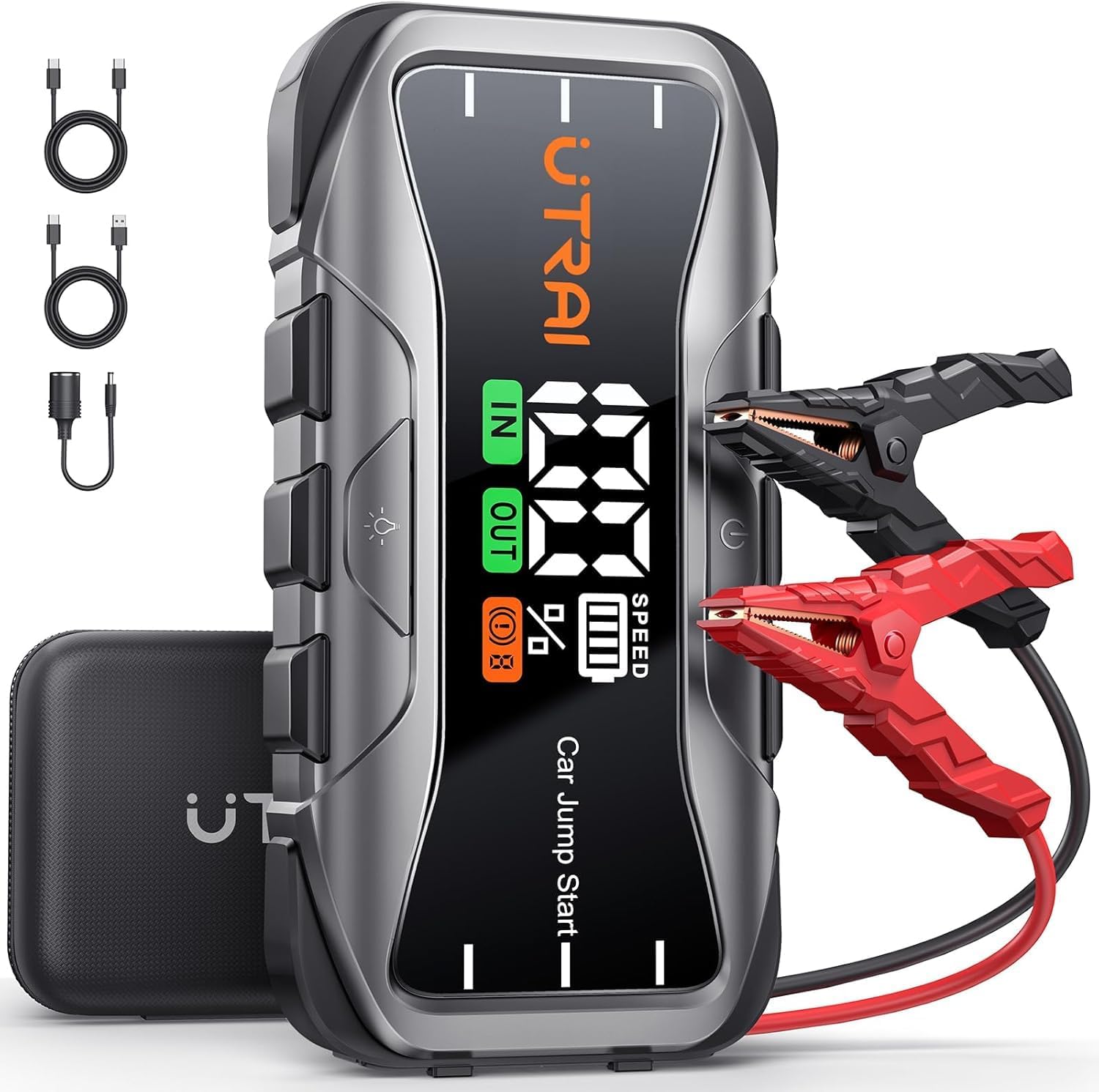 Портативное пусковое устройство 8000А 12В 27000мАч Быстрая зарядка Type-C USB DC Светодиодный фонарик
Портативное пусковое устройство 8000А 12В 27000мАч Быстрая зарядка Type-C USB DC Светодиодный фонарик