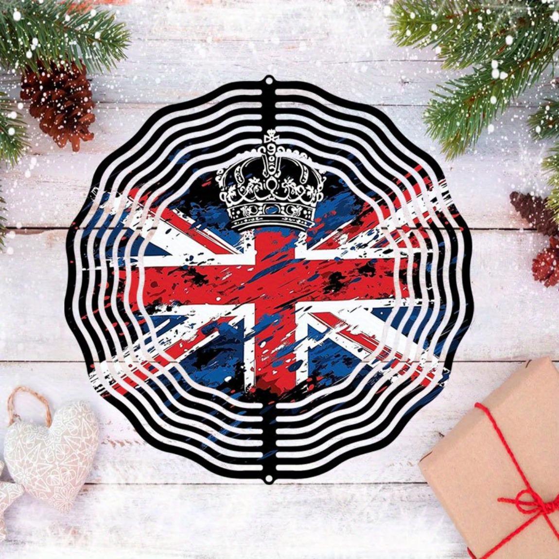 UK Flag and Crown Metal Wind Spinner Outdoor Garden Decor Rotating 3D Art for Yard Patio Holidays Patriotic Celebrations No Electricity Needed
UK Flag and Crown Metal Wind Spinner Outdoor Garden Decor Rotating 3D Art for Yard Patio Holidays Patriotic Celebrations No Electricity Needed