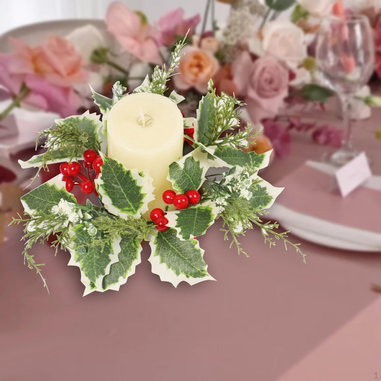 Candle Ring Christmas Decor with Leaves Easy to Use Decorative Rustic Decorations for Wedding Desk
Candle Ring Christmas Decor with Leaves Easy to Use Decorative Rustic Decorations for Wedding Desk