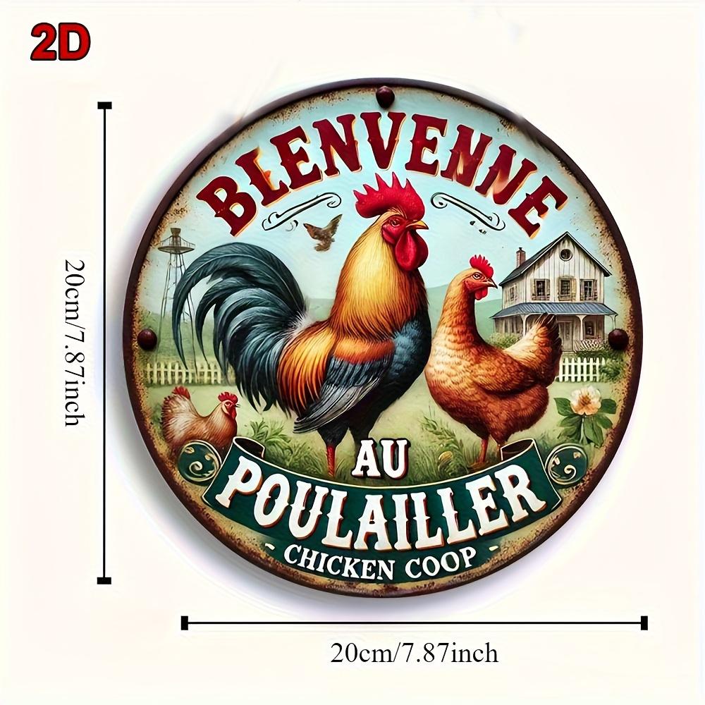 Bienvenue Au Poulailler Chicken Coop Vintage Round Aluminum Sign xcm For Farm Home Wall Decor 20x30cm(7.8x11.8inch)
Bienvenue Au Poulailler Chicken Coop Vintage Round Aluminum Sign xcm For Farm Home Wall Decor 20x30cm(7.8x11.8inch)