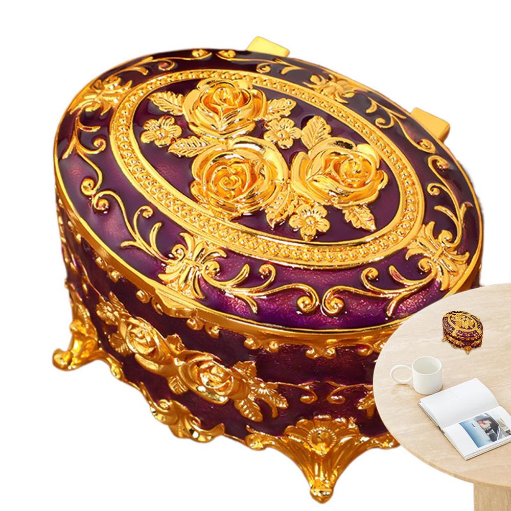 Retro Oval Jewelry Case Vintage European Jewelry Case Decorative Small Jewelry Trinket Organizer With Lid For Earrings Necklaces
Retro Oval Jewelry Case Vintage European Jewelry Case Decorative Small Jewelry Trinket Organizer With Lid For Earrings Necklaces