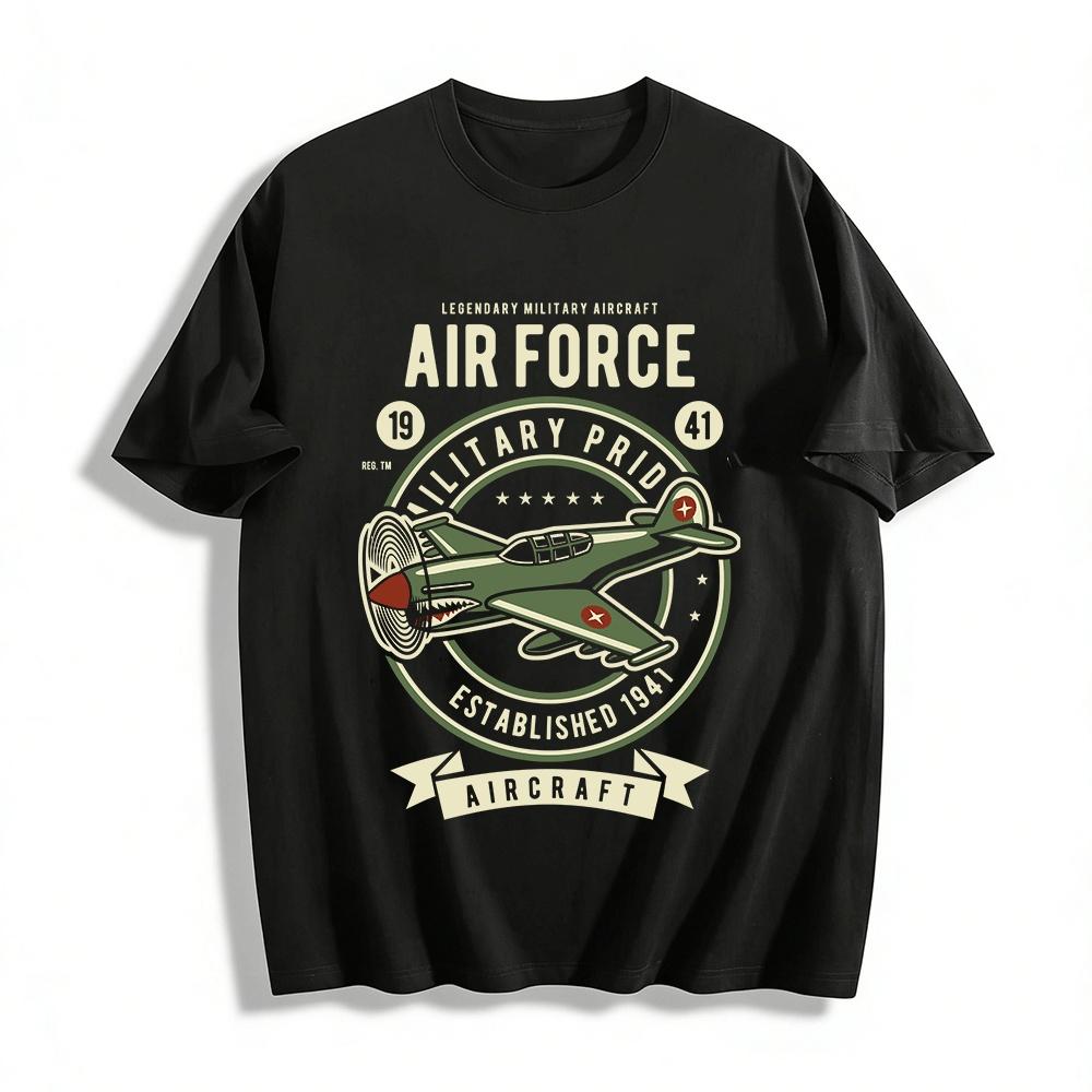 WWII Fighter Plane Print Air Force Military Pride Casual T-Shirt Pure cotton T-shirt XXS
WWII Fighter Plane Print Air Force Military Pride Casual T-Shirt Pure cotton T-shirt XXS