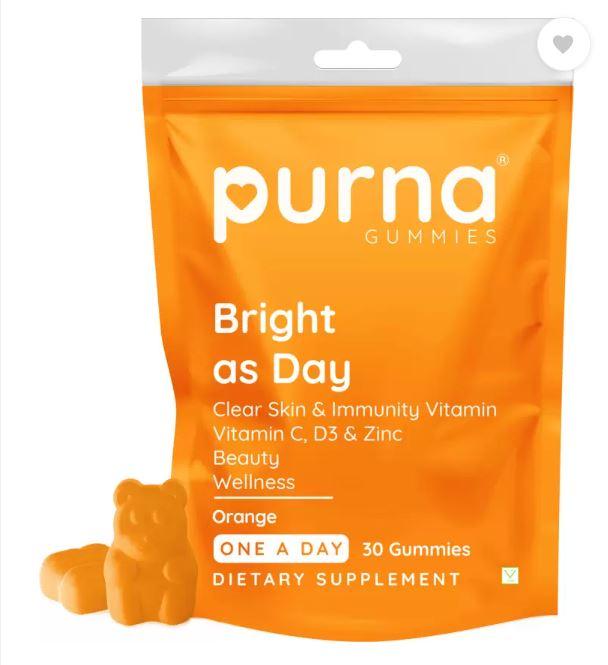 Purna Gummies Vitamin C Orange & Zinc for Adults & Kids, Immunity Boost, Skincare, Veg Gummy (30 цукерок
Purna Gummies Vitamin C Orange & Zinc for Adults & Kids, Immunity Boost, Skincare, Veg Gummy (30 цукерок