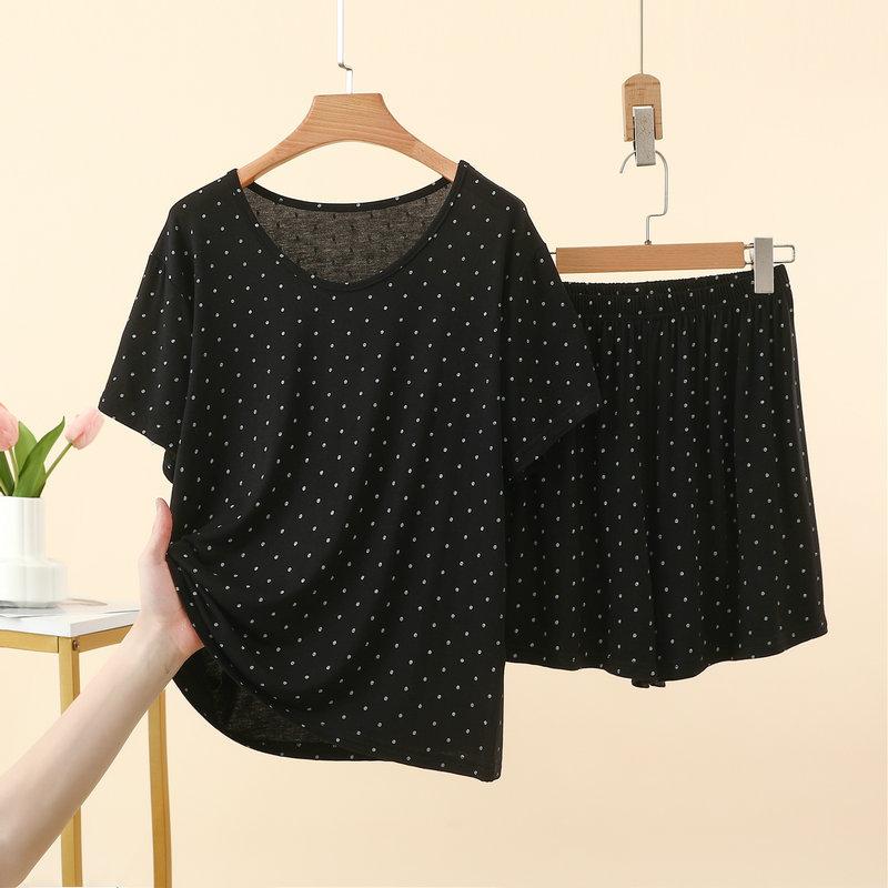 Women s Summer Modal Polka Dot Short Pajamas sets Short Sleeve Top & Shorts homewear 2 Piece Outfits Loose Casual Loungewear Daily Outdoor Wear L чёрный
Women s Summer Modal Polka Dot Short Pajamas sets Short Sleeve Top & Shorts homewear 2 Piece Outfits Loose Casual Loungewear Daily Outdoor Wear L чёрный