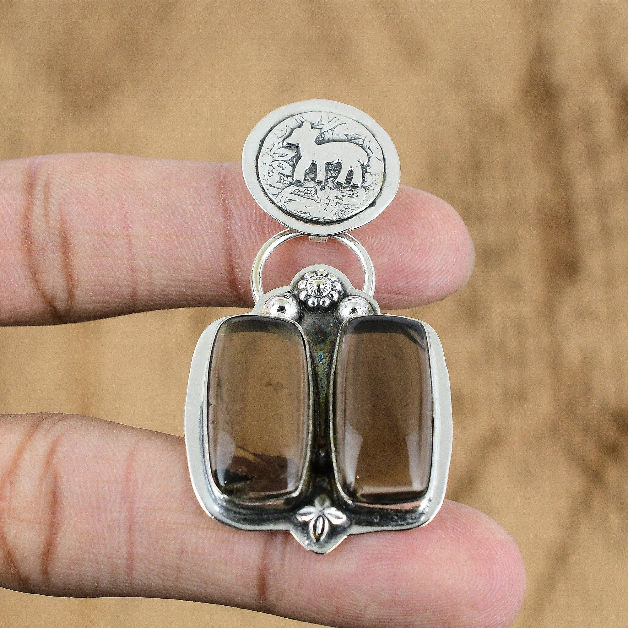 Birthday Gift For Her Natural Smokey Quartz Gemstone Pendant 925 Sterling Silver
Birthday Gift For Her Natural Smokey Quartz Gemstone Pendant 925 Sterling Silver
