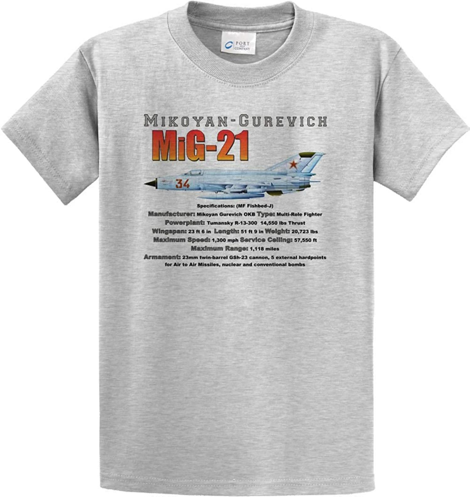 Soviet MiG 21 Fishbed Fighter Aircraft T Shirt 100 Cotton Short Sleeve ONeck Casual Tshirts Loose Top New Size S3XL 4XL
Soviet MiG 21 Fishbed Fighter Aircraft T Shirt 100 Cotton Short Sleeve ONeck Casual Tshirts Loose Top New Size S3XL 4XL