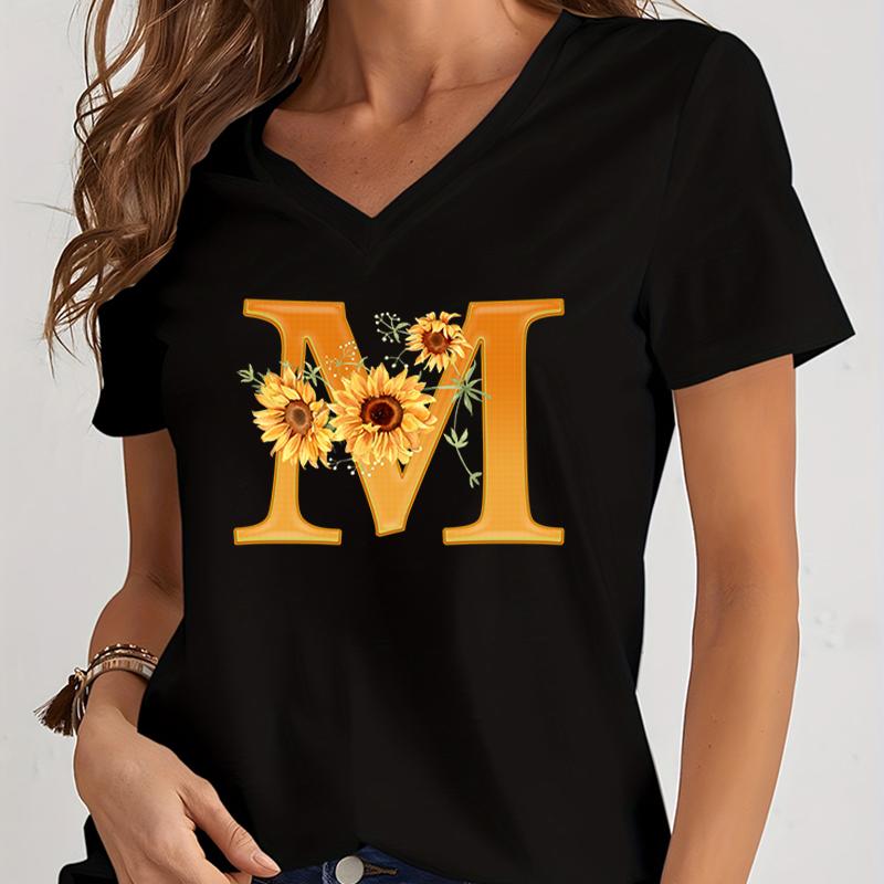 Women’s V-neck Graphic Shirts Orange A-Z Alphabet Sunflowers Short Sleeves Harajuku Fashion Girl Casual Y2k Trend Tshirts Top 4XL
Women’s V-neck Graphic Shirts Orange A-Z Alphabet Sunflowers Short Sleeves Harajuku Fashion Girl Casual Y2k Trend Tshirts Top 4XL
