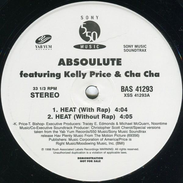 12-дюймовая пластинка ABSOULUTE, KELLY PRICE & CHA CHA - Heat BAS41293 Sony 550 Music, 1998 США Соул/Фанк Б/У
12-дюймовая пластинка ABSOULUTE, KELLY PRICE & CHA CHA - Heat BAS41293 Sony 550 Music, 1998 США Соул/Фанк Б/У
