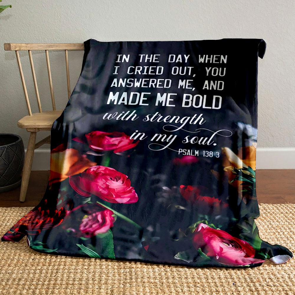 Psalm Quote Flower Print Throw Blanket Printed Blanket for Living Room Bed Couch lunch break Soft Cozy Blanket for Friend s festival Gift 80cm x 120cm
Psalm Quote Flower Print Throw Blanket Printed Blanket for Living Room Bed Couch lunch break Soft Cozy Blanket for Friend s festival Gift 80cm x 120cm