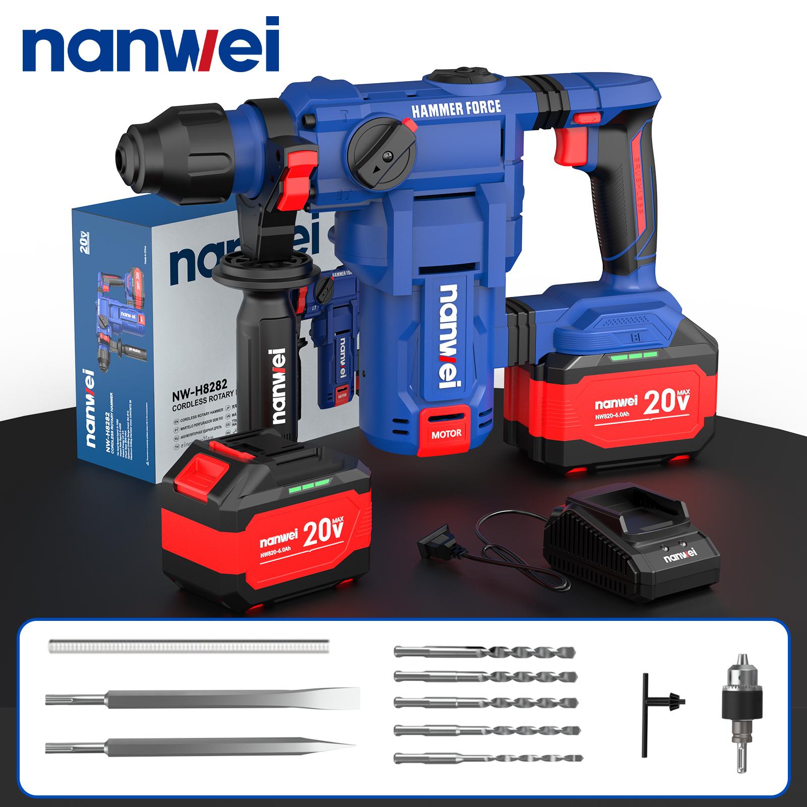 NANWEI 4J electric hammer drill, 1200 rpm, drilling range 6-16 mm no battery and charger
NANWEI 4J electric hammer drill, 1200 rpm, drilling range 6-16 mm no battery and charger