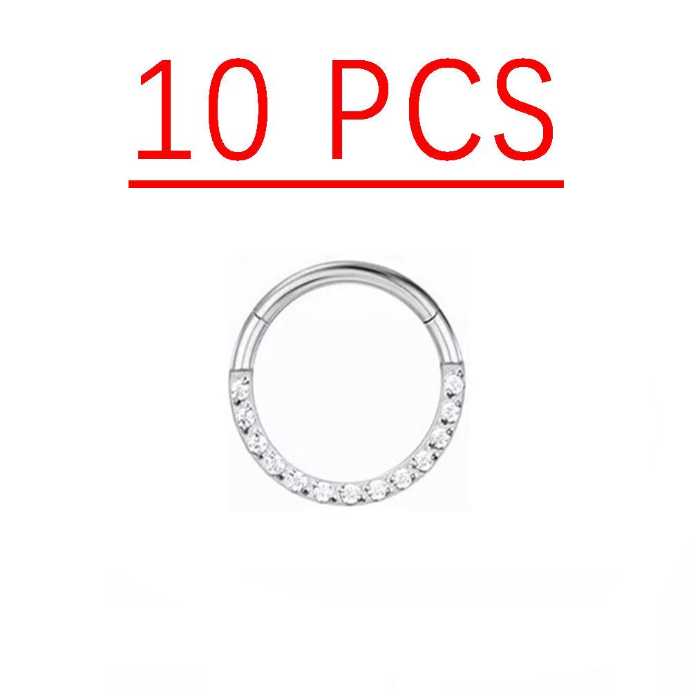 10pcs G23 Titanium Jewelry Set Zircon Earrings Fashion Ear Cartilage Tragus Piercing Nose Rings Sexy Helix Lip Nasal Hoops Gifts 18G 1.0x6mm
10pcs G23 Titanium Jewelry Set Zircon Earrings Fashion Ear Cartilage Tragus Piercing Nose Rings Sexy Helix Lip Nasal Hoops Gifts 18G 1.0x6mm
