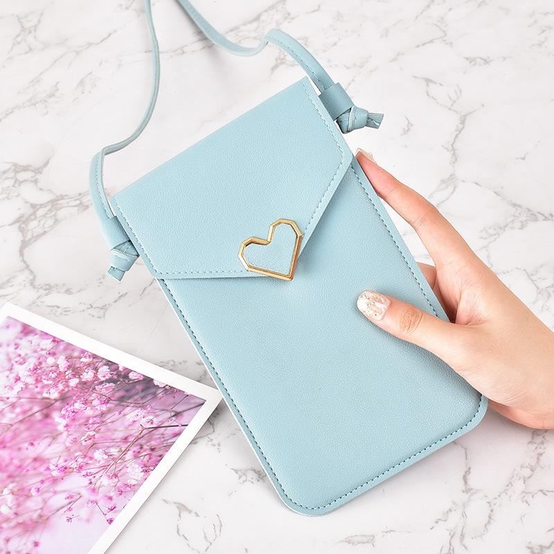 Single shoulder diagonal buckle small bag, heart-shaped transparent touch screen simple vertical student phone bag небо синє кольору
Single shoulder diagonal buckle small bag, heart-shaped transparent touch screen simple vertical student phone bag небо синє кольору