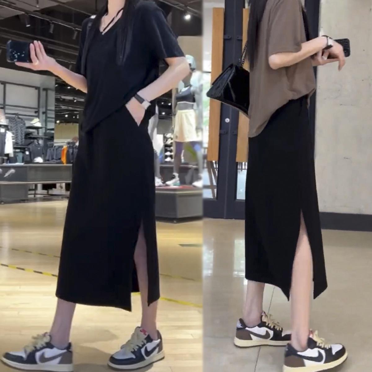 2025 Корейская черная юбка А-силуэта с высокой талией и разрезом для женщин - облегающая и подчеркивающая фигуру грушевидной формы XL чёрный
2025 Корейская черная юбка А-силуэта с высокой талией и разрезом для женщин - облегающая и подчеркивающая фигуру грушевидной формы XL чёрный