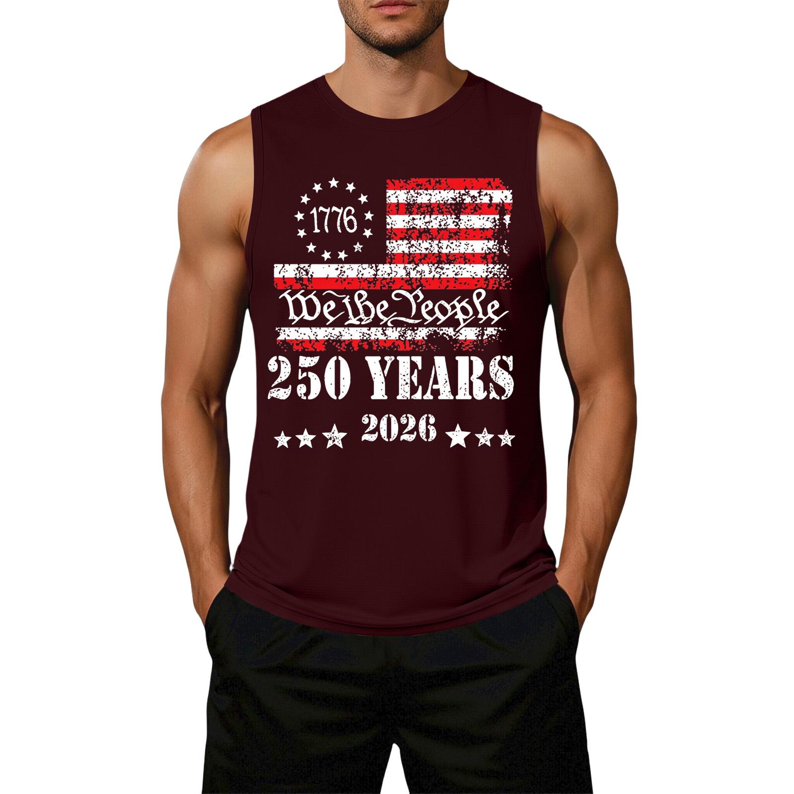 Men s Loose Fit Casual Sleeveless Tank Top Flag Print Graphic 250 Years Anniversary Patriotic Design Lightweight Summer Shirt XXXXL винний
Men s Loose Fit Casual Sleeveless Tank Top Flag Print Graphic 250 Years Anniversary Patriotic Design Lightweight Summer Shirt XXXXL винний