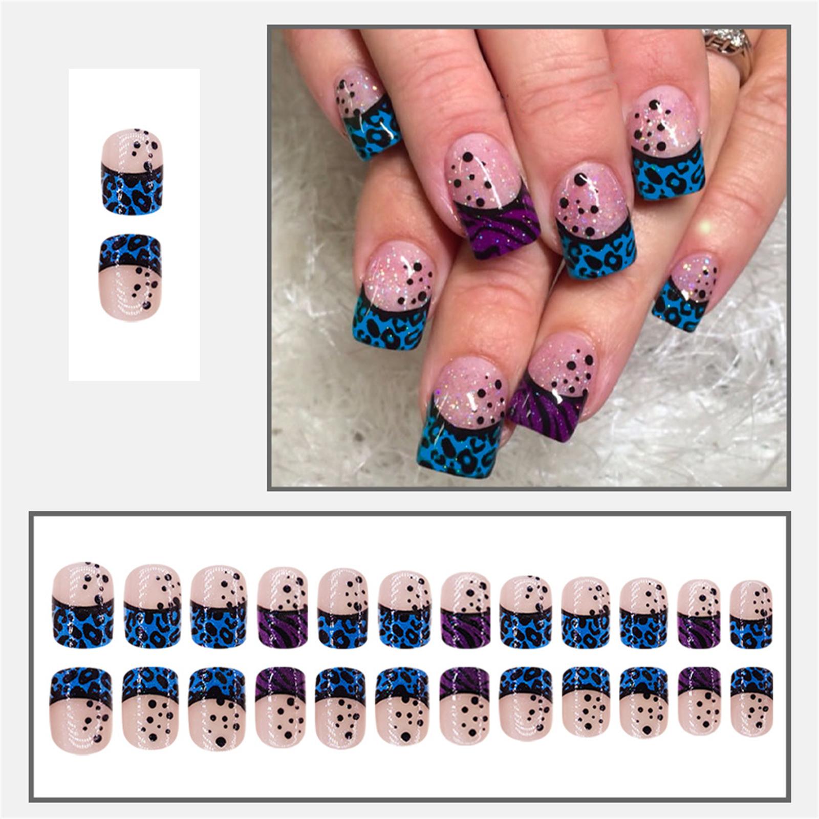 24 шт. Накладные ногти с полным покрытием, французский кончик, леопардовый принт, пресс-он, короткие, клейкие, акриловые, в горошек
24 шт. Накладные ногти с полным покрытием, французский кончик, леопардовый принт, пресс-он, короткие, клейкие, акриловые, в горошек