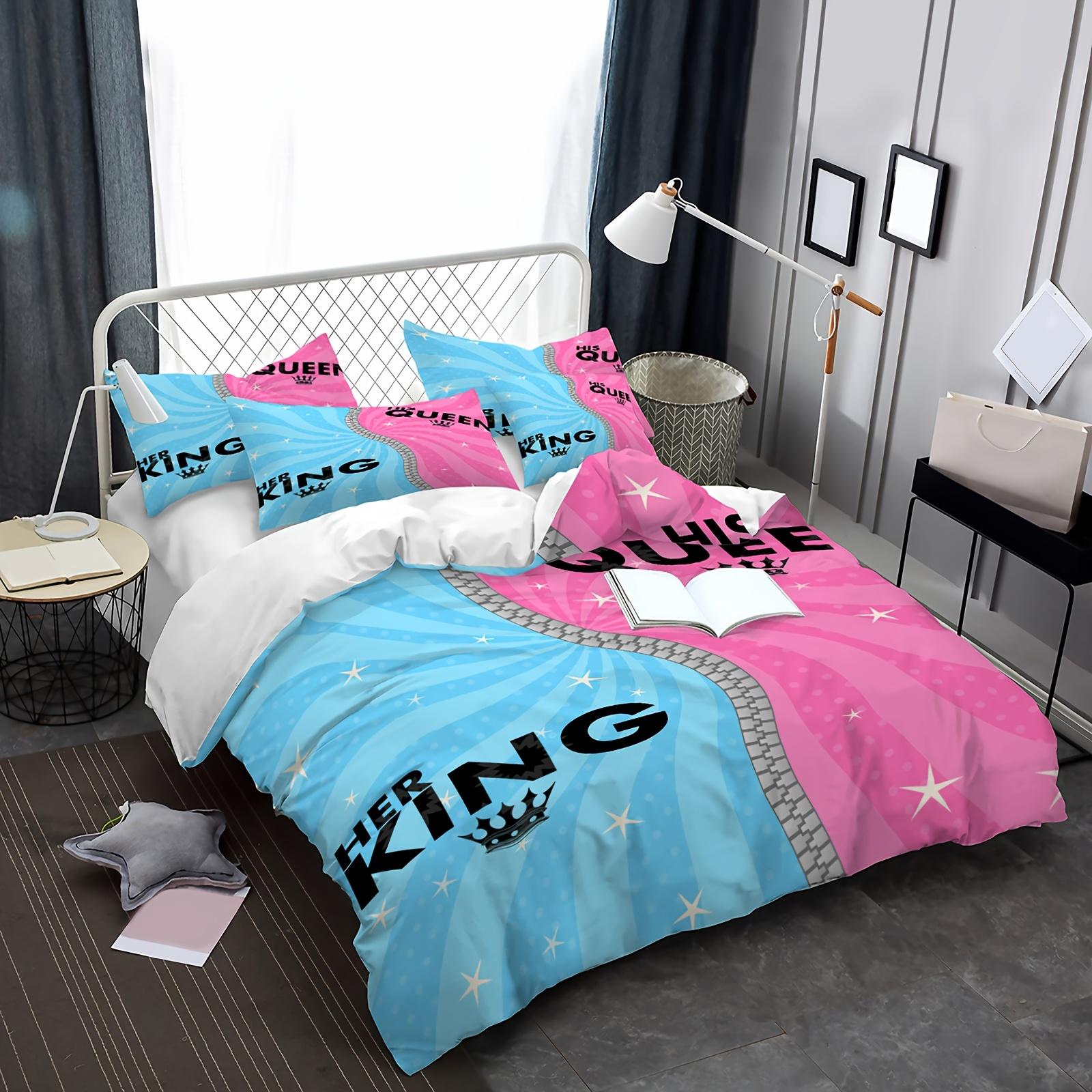 Blue And Pink Couple Kiss Quilt Cover Set Washable Polyester Quilt Cover Soft And Comfortable Bedroom Guest Room Quilt Cover Set Duvet Cover Set&EU Single(135x200cm)
Blue And Pink Couple Kiss Quilt Cover Set Washable Polyester Quilt Cover Soft And Comfortable Bedroom Guest Room Quilt Cover Set Duvet Cover Set&EU Single(135x200cm)