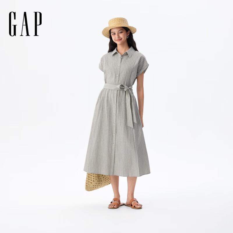 Gap Women s Linen Blend Striped Shirt Dress L
Gap Women s Linen Blend Striped Shirt Dress L