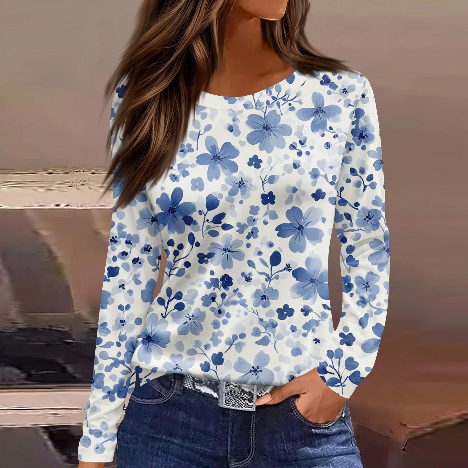 Женский повседневный топ с длинным рукавом и принтом, с круглым вырезом XL небесно-голубой
Женский повседневный топ с длинным рукавом и принтом, с круглым вырезом XL небесно-голубой