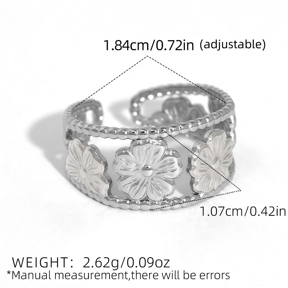 Adjustable Fashion Stainless Steel Flower Openwork Ring Waterproof 18K Gold Plated Wrist Zircon For Women For Holiday Gifts Out resizable
Adjustable Fashion Stainless Steel Flower Openwork Ring Waterproof 18K Gold Plated Wrist Zircon For Women For Holiday Gifts Out resizable
