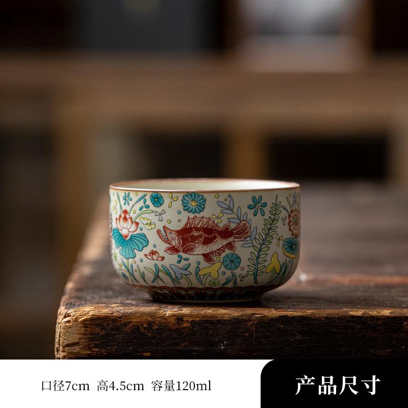 Large Capacity Tea Cup Retro Fish Algae Pattern Kung Fu Tea Set Gift for Tea Lovers 201-300ml
Large Capacity Tea Cup Retro Fish Algae Pattern Kung Fu Tea Set Gift for Tea Lovers 201-300ml