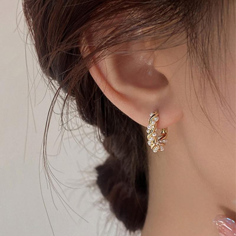 CAOSHI Temperament Sweet Imitation Pearl Hoop Earrings for Women Small Exquisite Gold Color Wedding Zircon Elegant Accessories
CAOSHI Temperament Sweet Imitation Pearl Hoop Earrings for Women Small Exquisite Gold Color Wedding Zircon Elegant Accessories