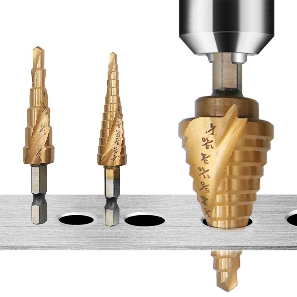Шестигранная ручка спиральная канавка титановое покрытие ступенчатое сверло британской системы маленький набор из 3 шт пагода сверла отверстия
Шестигранная ручка спиральная канавка титановое покрытие ступенчатое сверло британской системы маленький набор из 3 шт пагода сверла отверстия