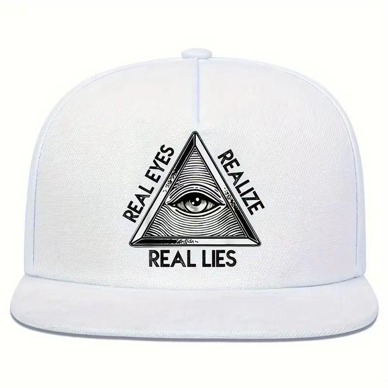 Lightweight 1pc Unisex Adjustable Snapback Cap - Real Eyes Realize Real Lies Print Street Style Hip-Hop Hat - 100% Polyester H
Lightweight 1pc Unisex Adjustable Snapback Cap - Real Eyes Realize Real Lies Print Street Style Hip-Hop Hat - 100% Polyester H