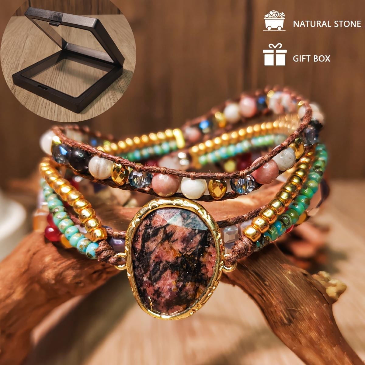 Bohemian style natural imperial stone three-layer hand-woven bracelet, vintage design, suitable for everyday wear, vacations, travel, or as a gift. Three-layer regal stone bracelet
Bohemian style natural imperial stone three-layer hand-woven bracelet, vintage design, suitable for everyday wear, vacations, travel, or as a gift. Three-layer regal stone bracelet