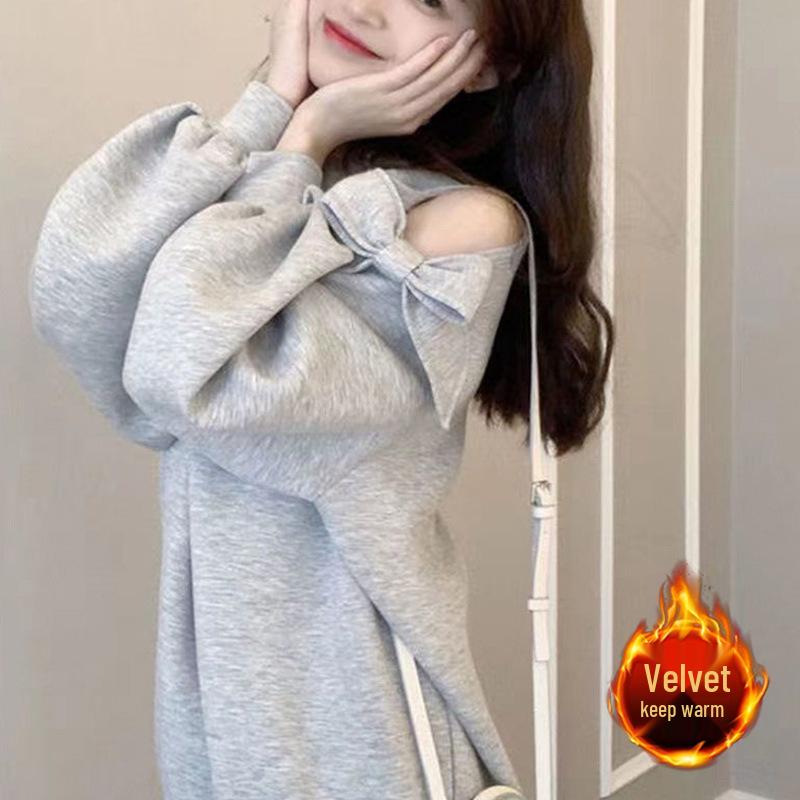 Женский свитшот с бантом, с открытыми плечами, с длинным рукавом, большого размера, весна/осень, в модном стиле острой девушки. One Size
Женский свитшот с бантом, с открытыми плечами, с длинным рукавом, большого размера, весна/осень, в модном стиле острой девушки. One Size