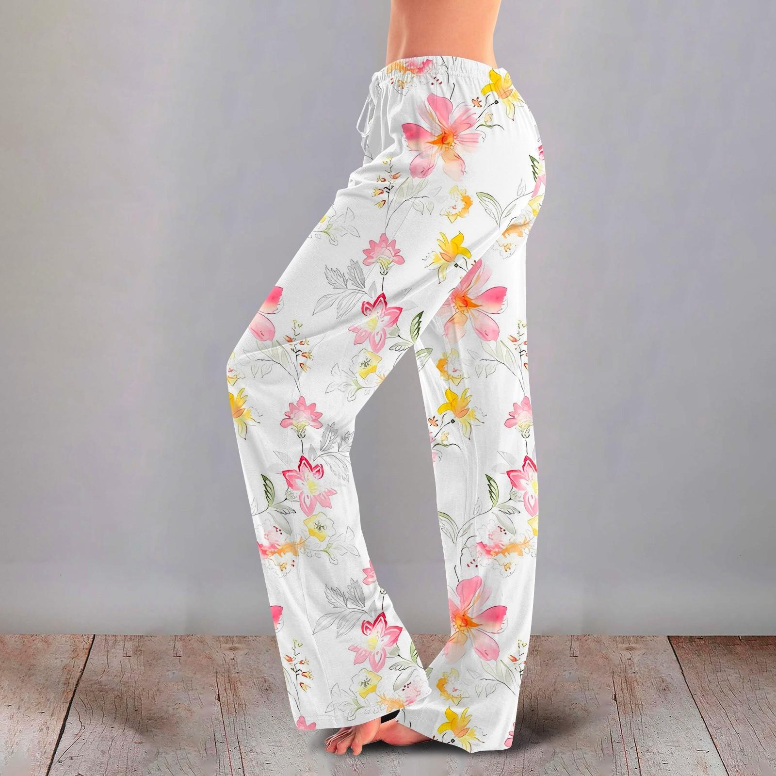 Женские милые брюки с цветочным принтом на завязках, повседневные пижамные брюки XL белый
Женские милые брюки с цветочным принтом на завязках, повседневные пижамные брюки XL белый