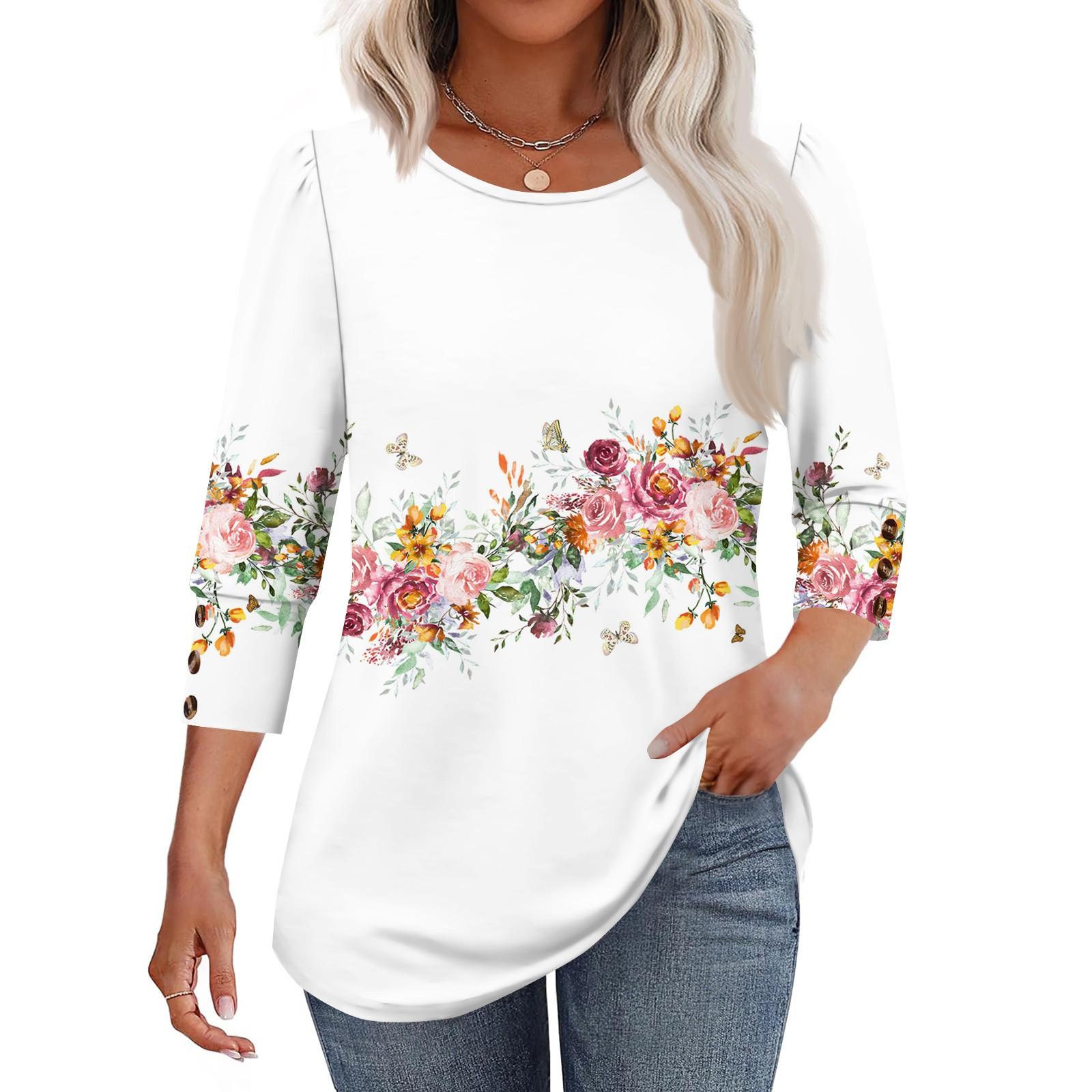 Женская мода Повседневная Винтажная Футболка Топ с круглым вырезом и рукавом в семь сложений с цветочным принтом M белый
Женская мода Повседневная Винтажная Футболка Топ с круглым вырезом и рукавом в семь сложений с цветочным принтом M белый