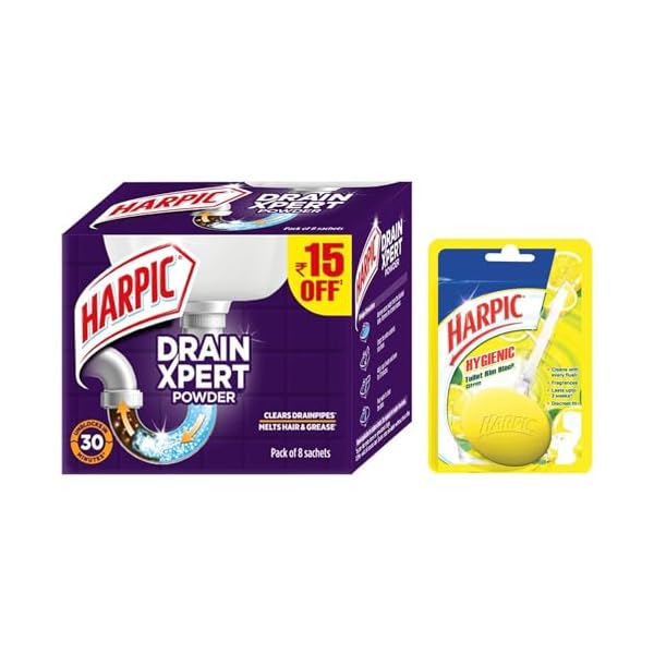 Порошок для очищення стоків Harpic Drain Xpert (50 г х 8) & Harpic Hygienic Toilet Cleaner Rim Block, Citrus - 26 г КОМБО
Порошок для очищення стоків Harpic Drain Xpert (50 г х 8) & Harpic Hygienic Toilet Cleaner Rim Block, Citrus - 26 г КОМБО
