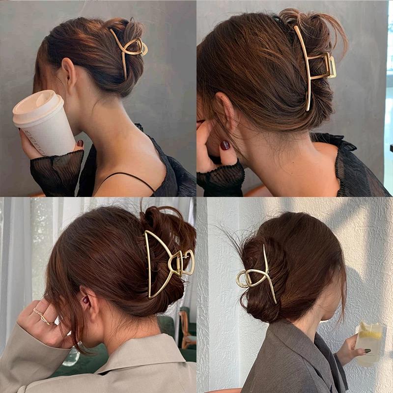 New Women Elegant Gold Silver Hollow Geometric Metal Hair Claw Hairpin Headband Crab Hair Clips Fashion Hair Accessories
New Women Elegant Gold Silver Hollow Geometric Metal Hair Claw Hairpin Headband Crab Hair Clips Fashion Hair Accessories
