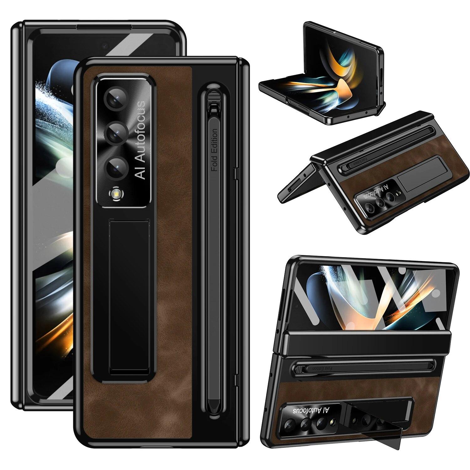 Кожаный кронштейн с гнездом для ручки и чехлом для стилуса для Samsung Galaxy Z Fold 5 4 5G Защитная крышка шарнира стеклянного экрана для Z Fold5 Fold4 For Galaxy Z Fold 4 чёрный
Кожаный кронштейн с гнездом для ручки и чехлом для стилуса для Samsung Galaxy Z Fold 5 4 5G Защитная крышка шарнира стеклянного экрана для Z Fold5 Fold4 For Galaxy Z Fold 4 чёрный