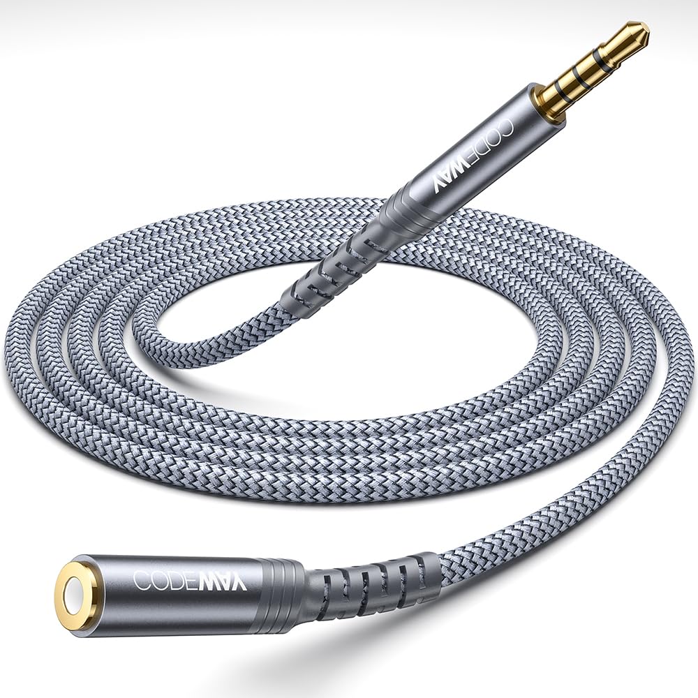 CODEWAY Earphone Extension Cable Basic Stereo Audio Extension Cable Audio Cable 4 AUX Headphone 24K Gold Plated Sound Quality Compatible with Car 0.5M
CODEWAY Earphone Extension Cable Basic Stereo Audio Extension Cable Audio Cable 4 AUX Headphone 24K Gold Plated Sound Quality Compatible with Car 0.5M