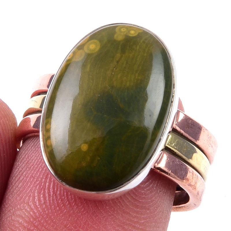 Натуральный океанический яшмовый драгоценный камень 925 пробы стерлингового серебра ювелирное изделие двухцветное кольцо S.7 t2B71
Натуральный океанический яшмовый драгоценный камень 925 пробы стерлингового серебра ювелирное изделие двухцветное кольцо S.7 t2B71