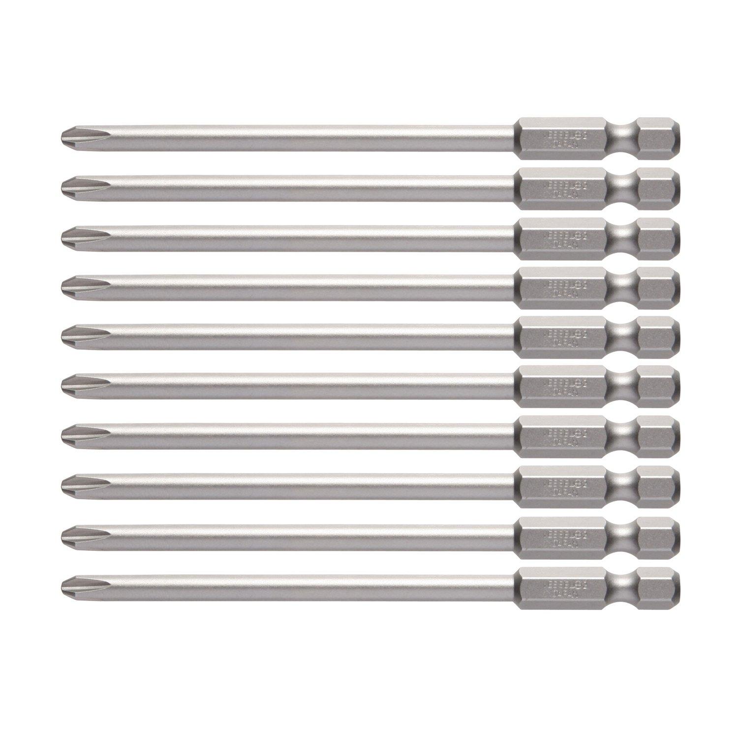 VESSEL Driver Bit for Air and Electric Screwdrivers x x 100mm Set of 10 H B35 ZP +2 4.5 Hardness (High Hardness)
VESSEL Driver Bit for Air and Electric Screwdrivers x x 100mm Set of 10 H B35 ZP +2 4.5 Hardness (High Hardness)