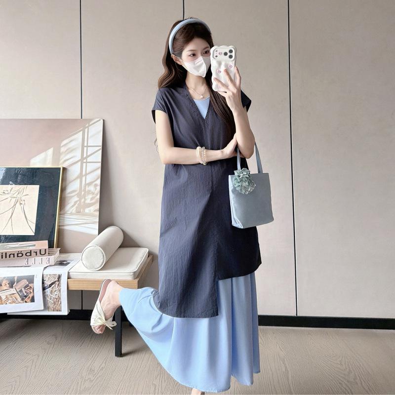 2026 Irregular V-Neck Top & Camisole Dress Set for Pregnant Women M
2026 Irregular V-Neck Top & Camisole Dress Set for Pregnant Women M