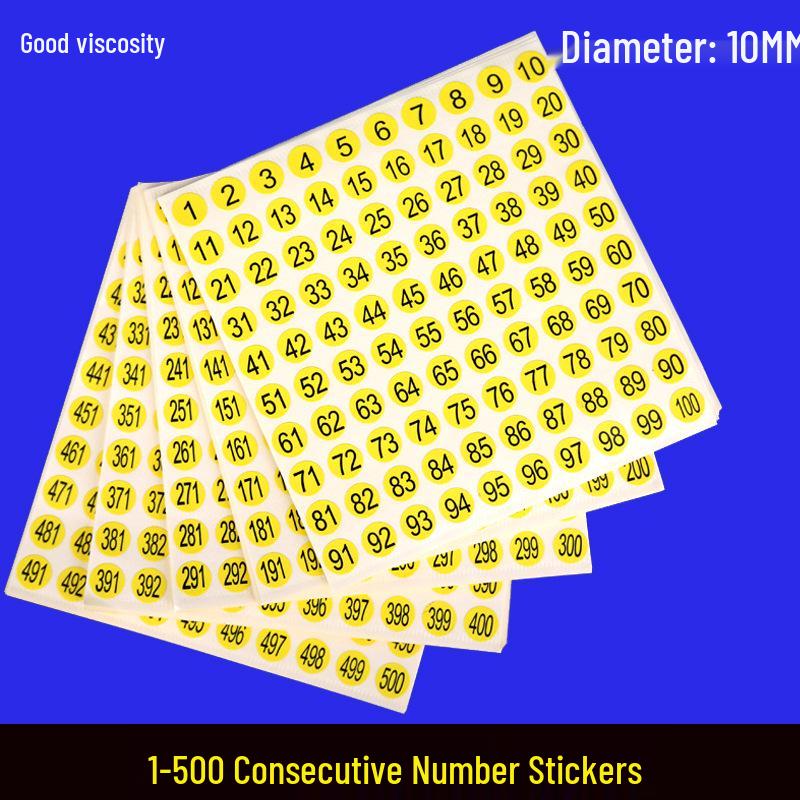 Consecutive Number Red Round Digital Labels 1-100-500: Serial Stickers for Easy Numbering Numbers 1-100 (15 sheets/pack)
Consecutive Number Red Round Digital Labels 1-100-500: Serial Stickers for Easy Numbering Numbers 1-100 (15 sheets/pack)