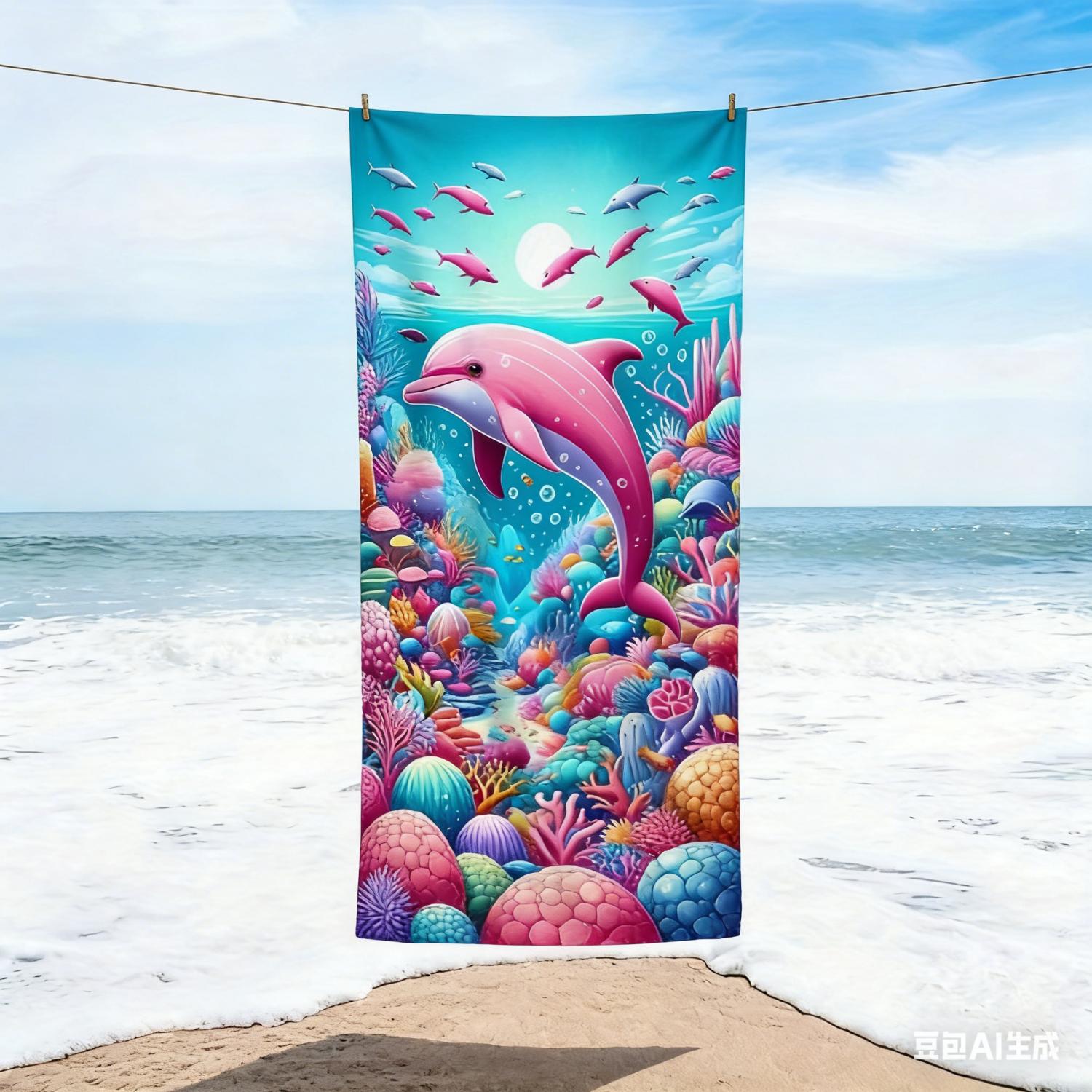 1pc 2D FLat of Vibrant Dolphin and Coral Beach Towel,Essential Rectangular Towel for Summer Pools,Quick-dry Fabric W40*H60(CM)
1pc 2D FLat of Vibrant Dolphin and Coral Beach Towel,Essential Rectangular Towel for Summer Pools,Quick-dry Fabric W40*H60(CM)