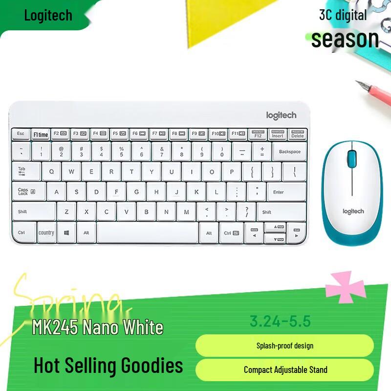 Logitech MK245 Nano Wireless Keyboard and Mouse Combo
Logitech MK245 Nano Wireless Keyboard and Mouse Combo
