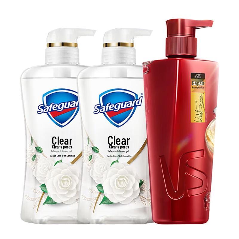 Safeguard Camellia Body Wash (2x780g) & Vidal Sassoon Repair Shampoo (750g) Bundle
Safeguard Camellia Body Wash (2x780g) & Vidal Sassoon Repair Shampoo (750g) Bundle