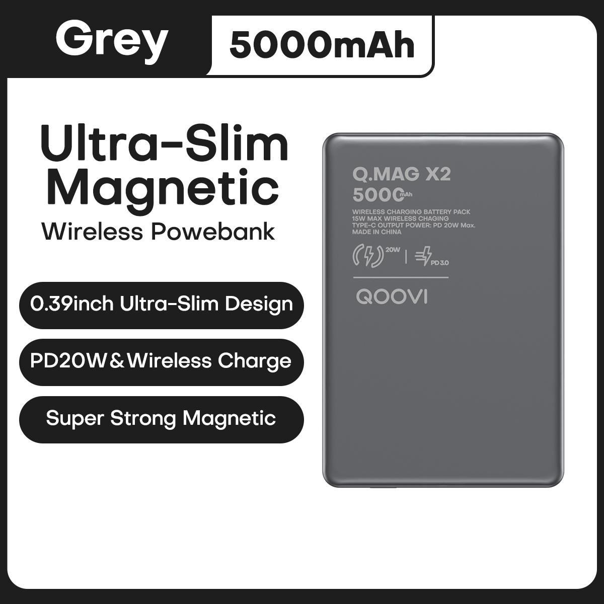 QOOVI Power Bank Wireless Fast Charging PD20W Ультратонкий зовнішній портативний зарядний пристрій для Magsafe для iPhone 16 15 14 13 12 5000mah сірий
QOOVI Power Bank Wireless Fast Charging PD20W Ультратонкий зовнішній портативний зарядний пристрій для Magsafe для iPhone 16 15 14 13 12 5000mah сірий