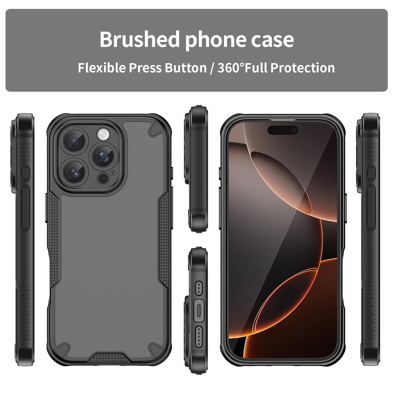 Armor Series For iPhone 16 Pro Max Case PC+TPU Semi-Transparent Frosted Finish Protective Phone Cover Black
Armor Series For iPhone 16 Pro Max Case PC+TPU Semi-Transparent Frosted Finish Protective Phone Cover Black