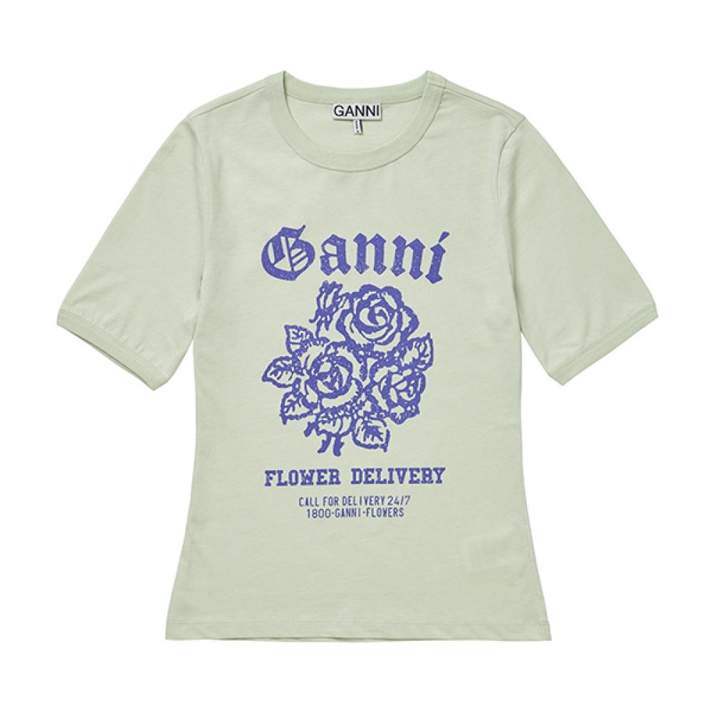 Ganni T3632 822 Flower Logo Print Women S Short Sleeve Tee T3632 822 (S)
Ganni T3632 822 Flower Logo Print Women S Short Sleeve Tee T3632 822 (S)