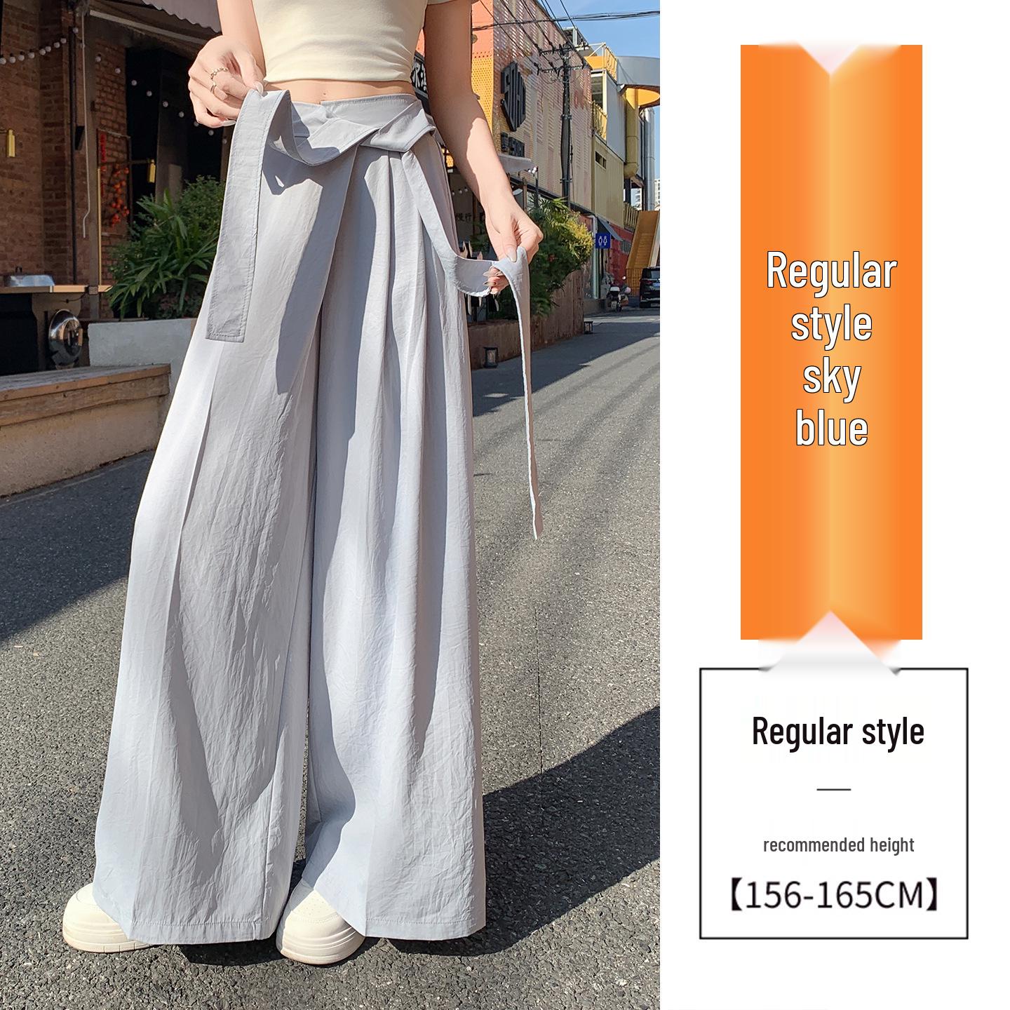 Women s High-Waisted Wide-Leg Ice Silk Pants - Summer Thin, Loose, Slimming, Floor-Length Casual Trousers L небо синє кольору
Women s High-Waisted Wide-Leg Ice Silk Pants - Summer Thin, Loose, Slimming, Floor-Length Casual Trousers L небо синє кольору