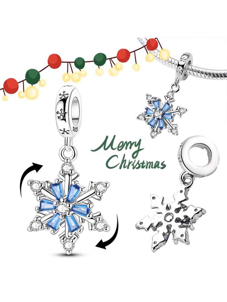 Рождественский медный кулон-снежинка с вращающимся голубым цирконом, бусины, подходят для подвески на браслет-шарм, женские украшения «сделай сам», изящные украшения, подарок для вечеринки белый
Рождественский медный кулон-снежинка с вращающимся голубым цирконом, бусины, подходят для подвески на браслет-шарм, женские украшения «сделай сам», изящные украшения, подарок для вечеринки белый