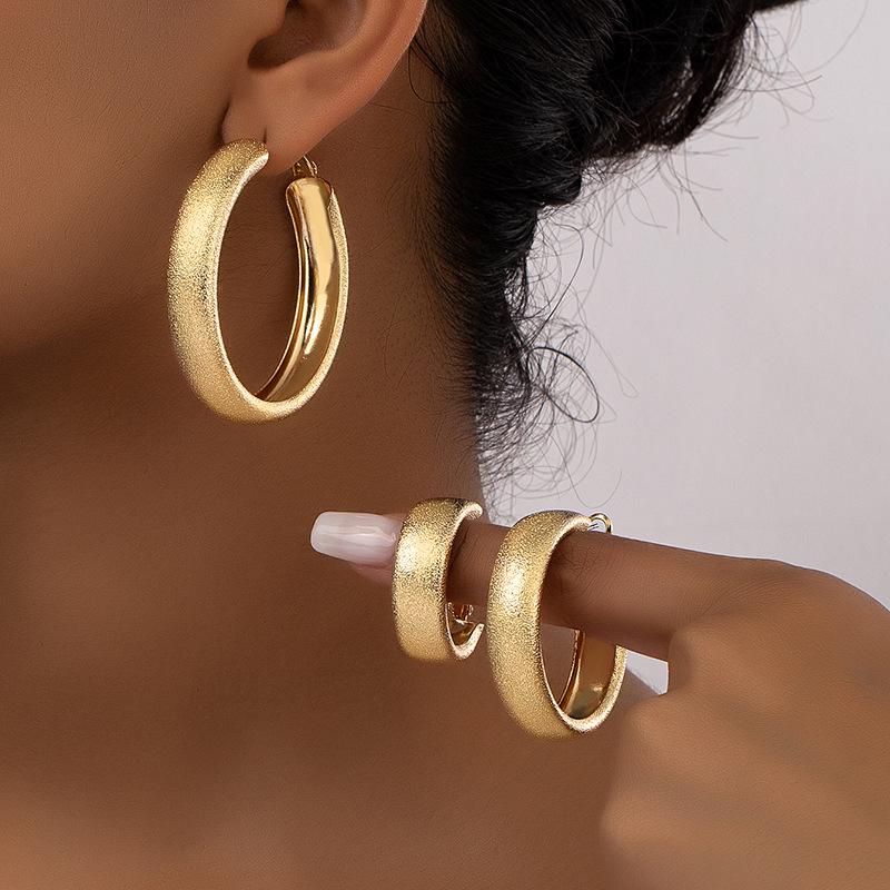 Minimalist Geometric Circle Earrings Set for Women - Korean Style, Simple, Frosted Hoops
Minimalist Geometric Circle Earrings Set for Women - Korean Style, Simple, Frosted Hoops