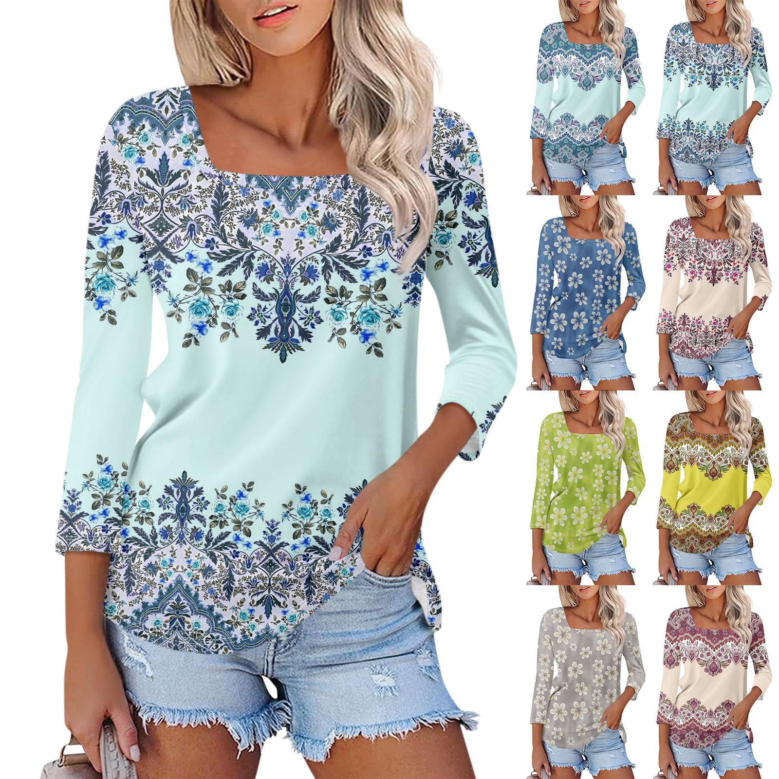 Women s 3/4 Sleeve Square Neck Floral Shirt Casual Loose Tunic Top XL винний
Women s 3/4 Sleeve Square Neck Floral Shirt Casual Loose Tunic Top XL винний