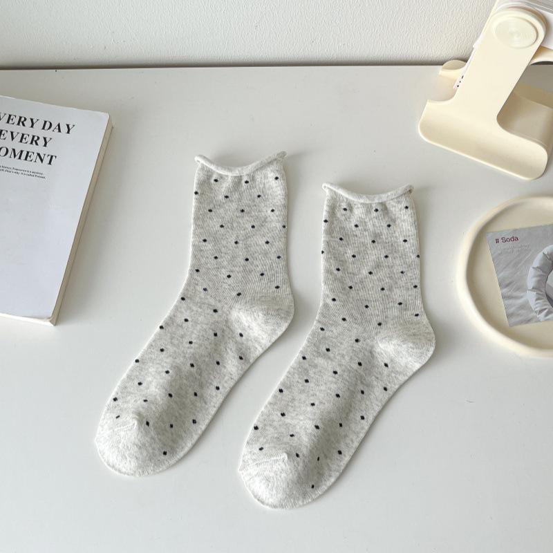 Women s Breathable Cotton Polka Dot Mid-Calf Socks - Japanese Style, Spring/Summer, Rolled Edge, Trendy & Versatile. 2404-2405
Women s Breathable Cotton Polka Dot Mid-Calf Socks - Japanese Style, Spring/Summer, Rolled Edge, Trendy & Versatile. 2404-2405